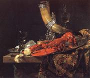 Still Life with the Drinking-Horn of the Saint Sebastian Archers-Guild,Lobster and Glasses Willem Kalf